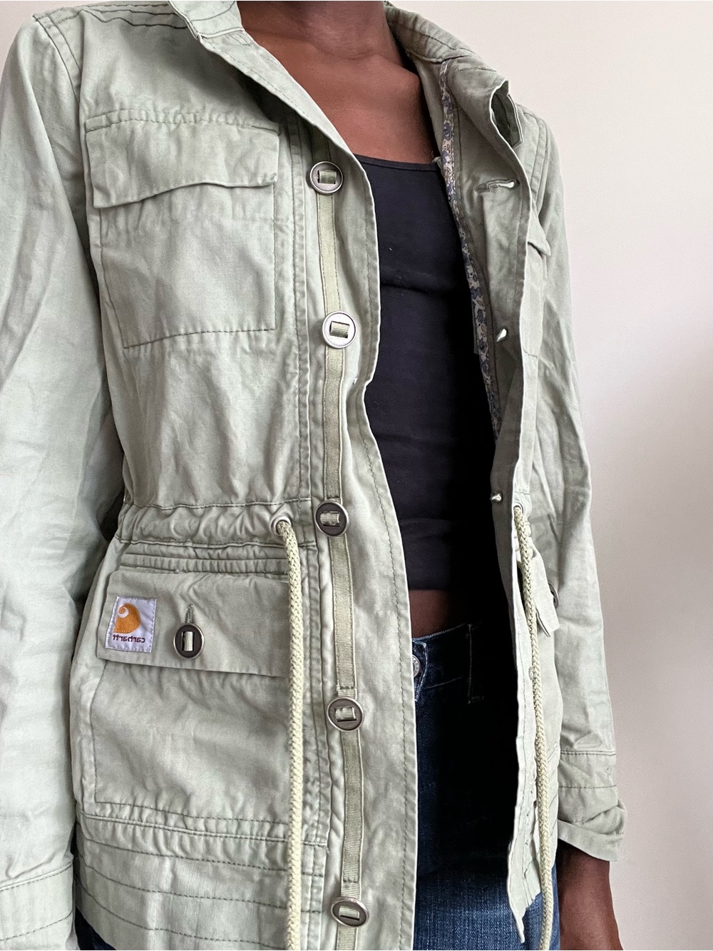 Carhartt Sage Green Drawstring Utility Jacket